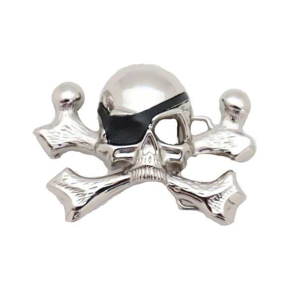 Men Silver Metal Fashion Belt Buckle Skeleton Pirate Bones Skull Punk Rocker - Picture 1 of 8